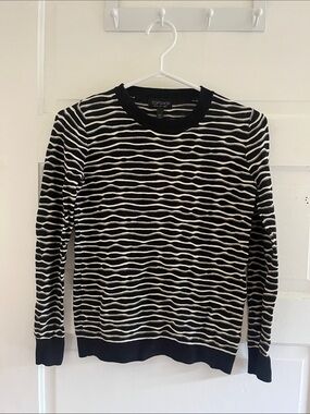 Topshop Black & White Wave Stripe Sweater